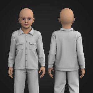 Boys Button Up Long Sleeve Shirt Tech Pack