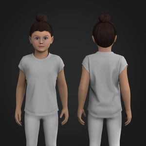 Girls Cap Sleeve Scallop Bottom Relaxed Tee Tech Pack