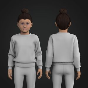 Girls Crew Neckline Relaxed Sweatshirt Tech Pack
