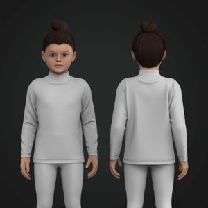 Girls High Neck Set In Sleeve Relaxed Long Sleeve Top Tech Pack
