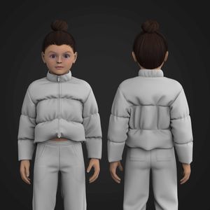 Girls Polo Collar Zip Up Puffer Tech Pack