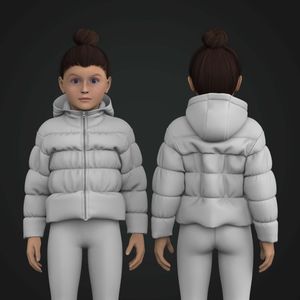 Girls Puffer Zip Hoodie Tech Pack