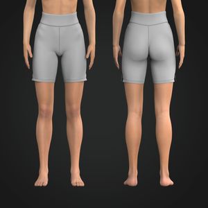 Ladies 10 Inch Inseam Split Hem Biker Shorts Tech Pack