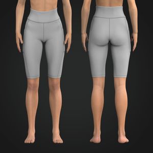 Ladies 15.00 Inch Inseam High Waisted Shorts With Side Pockets Tech Pack