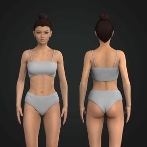 Ladies 2 Piece Strappy Bra & High Waisted Bikini