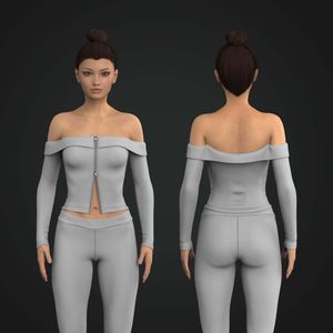 Ladies 2-Way Full Zip Off Shoulder Long Sleeve Tech Pack