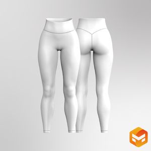 Ladies 27.50 Inch Inseam V-Shaped Back Leggings 3D Garment