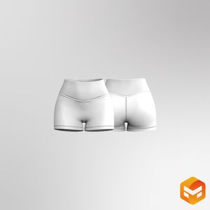 Ladies 3.00 Inch Inseam High Waist Curved Back Seam Shorts 3D Garment
