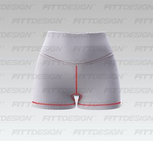 Ladies 3.00 Inch Inseam High Waist Curved Back Seam Shorts Smart Mockup