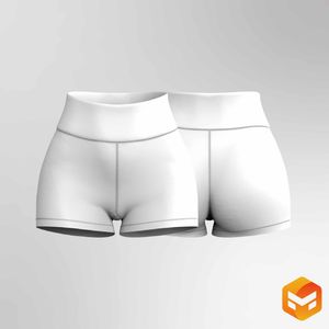 Ladies 3.00 Inch Inseam High Waisted Biker Shorts - 3D Garment