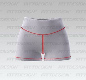 Ladies 3.00 Inch Inseam Scallop Waistband Biker Shorts Smart Mockup