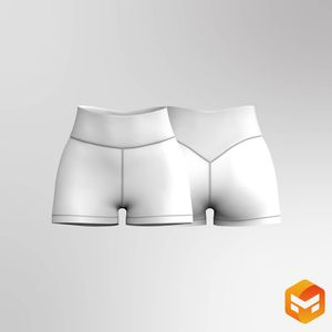 Ladies 3.00 Inch Inseam V-Shaped Waistband Biker Shorts - 3D Garment