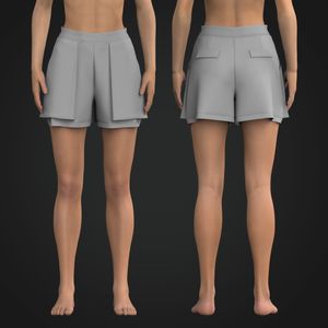 Ladies 4 Inch Inseam Jacquard Waistband Cargo Shorts Tech Pack