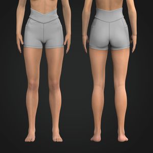 Ladies 4.00 Inch Inseam V-Shaped Cross Over Biker Shorts Tech Pack