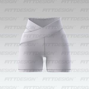 Ladies 5 Inch Crossover Waistband Short Smart Mockup
