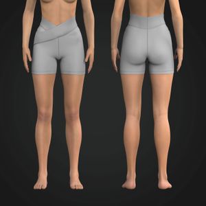Ladies 5.00 Inch Inseam Cross Over Biker Shorts