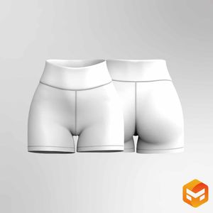 Ladies 5.00 Inch Inseam High Waisted Biker Shorts - 3D Garment