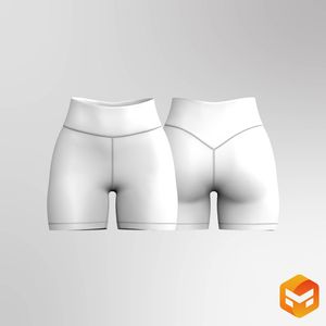 Ladies 5.00 Inch Inseam V-Shaped Waistband Biker Shorts - 3D Garment