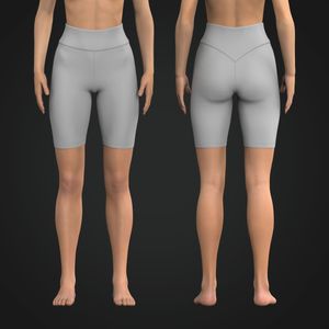 Ladies 8.00 Inch Inseam V-Shaped Waist band Biker Shorts