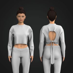 Ladies Adjustable Back Cut Out Drop Shoulder Sweater Tech Pack