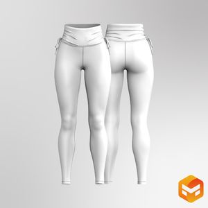 Ladies Adjustable High Waisted Leggings 3D Garment