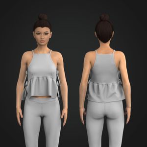 Ladies Adjustable Knotted Side Flared Tank Top Tech Pack