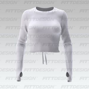 Ladies Adjustable Open Back Runners Sleeve Crop Top Smart Mockup
