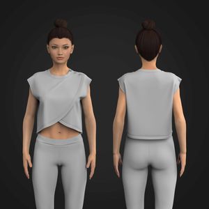 Ladies Adjustable Wrap Crop Top Tech Pack