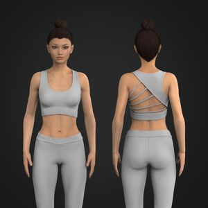 Ladies Asymmetric Back Cut Out Strappy Sports Bra Tech Pack