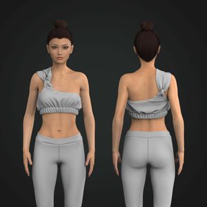 Ladies Asymmetric One Shoulder Gathered Crop Top Tech Pack