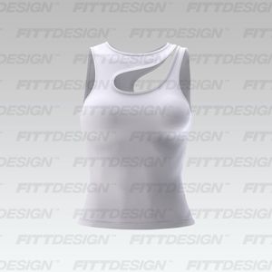 Ladies Asymmetric Ribbed Tank Top Smart Mockup