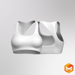 Ladies Asymmetrical Back Cut Out Sports Bra 3D Garment
