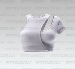 Ladies Asymmetrical Cut Out Short Sleeve Crop Top Smart Mockup