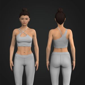 Ladies Asymmetrical Cut Out Strappy Sports Bra Tech Pack