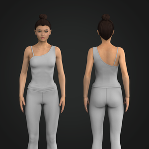 Ladies Asymmetrical Fitted Tank Top Tech Pack