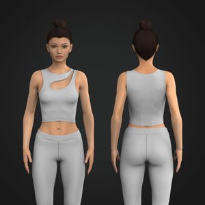 Ladies Asymmetrical Front Cut Out Tank Top Tech Pack