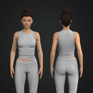 Ladies Asymmetrical Hemline Strappy Crew Neckline Tank Top