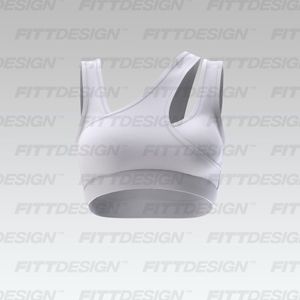 Ladies Asymmetrical Neck Cut Out Sports Bra Smart Mockup