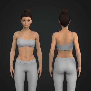 Ladies Asymmetrical Neckline Spaghetti Strap Sports Bra  Tech Pack