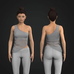 Ladies Asymmetrical One Shoulder Layered Mesh Top Tech Pack