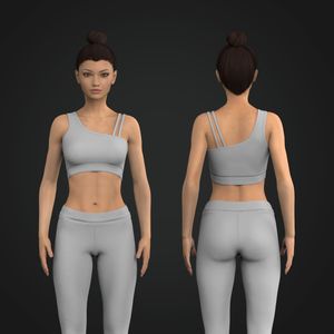 Ladies Asymmetrical One Shoulder Strappy Crop Bra Tech Pack
