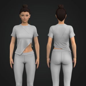 Ladies Asymmetrical Split Hem Set In Sleeve Tee Tech Pack