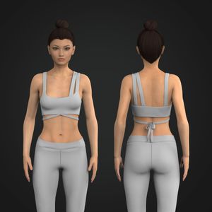 Ladies Asymmetrical Strappy Cut Out Sports Bra Tech Pack