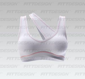Ladies Asymmetrical V-Shaped Neckline Mesh Sports Bra Smart Mockup