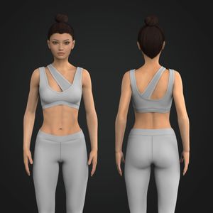 Ladies Asymmetrical V-Shaped Neckline Mesh Sports Bra Tech Pack