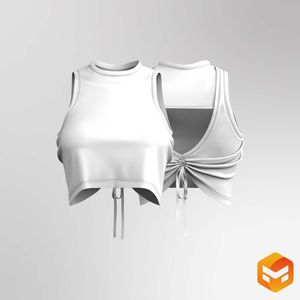 Ladies Back Cut Out Adjustable Tank Top 3D Garment