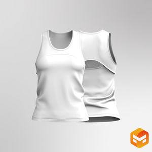 Ladies Back Cut Out Mesh Tank Top 3D Garment