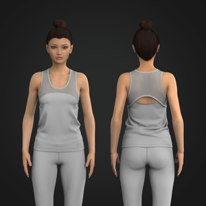 Ladies Back Cut Out Mesh Tank Top Tech Pack