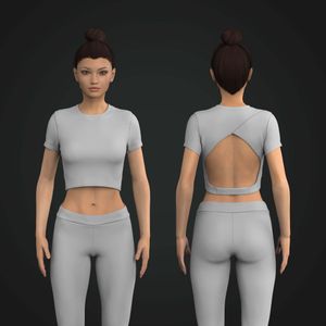 Ladies Back Cut Out Short Sleeve Crop Tee Tech Pack