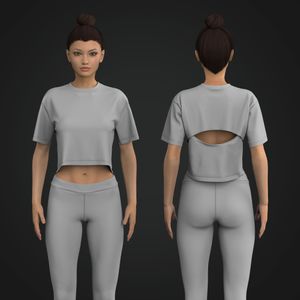 Ladies Back Overlapping Cut Out Short Sleeve Tee Tech Pack
